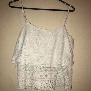 White lace crop